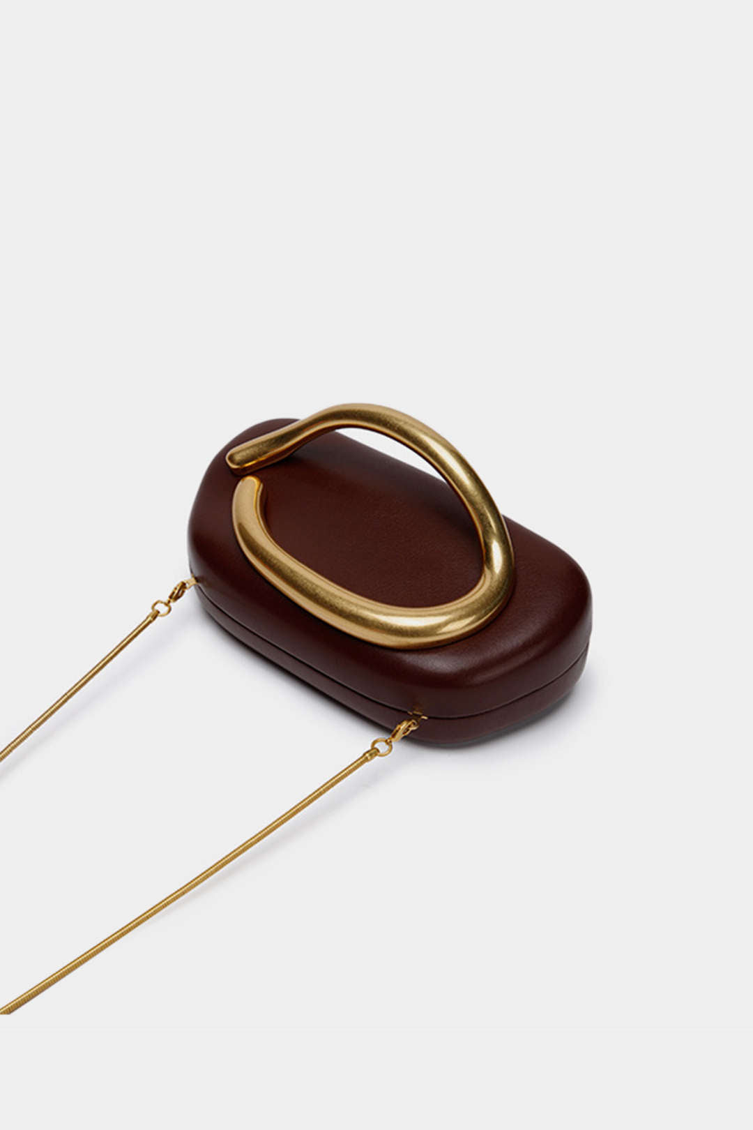 Chique Faux Leer Clutch met Stijlvolle Metalen Accenten