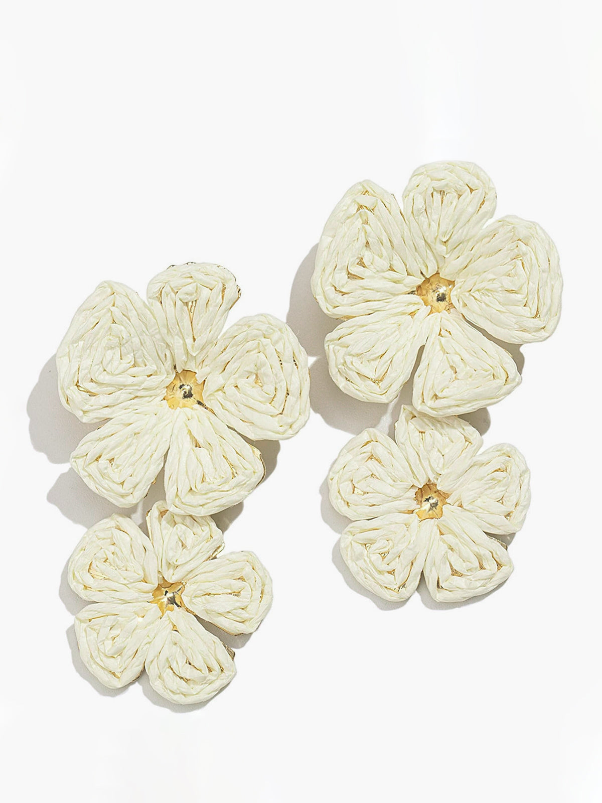 Elegante Vergulde Kant Bloem Oorbellen