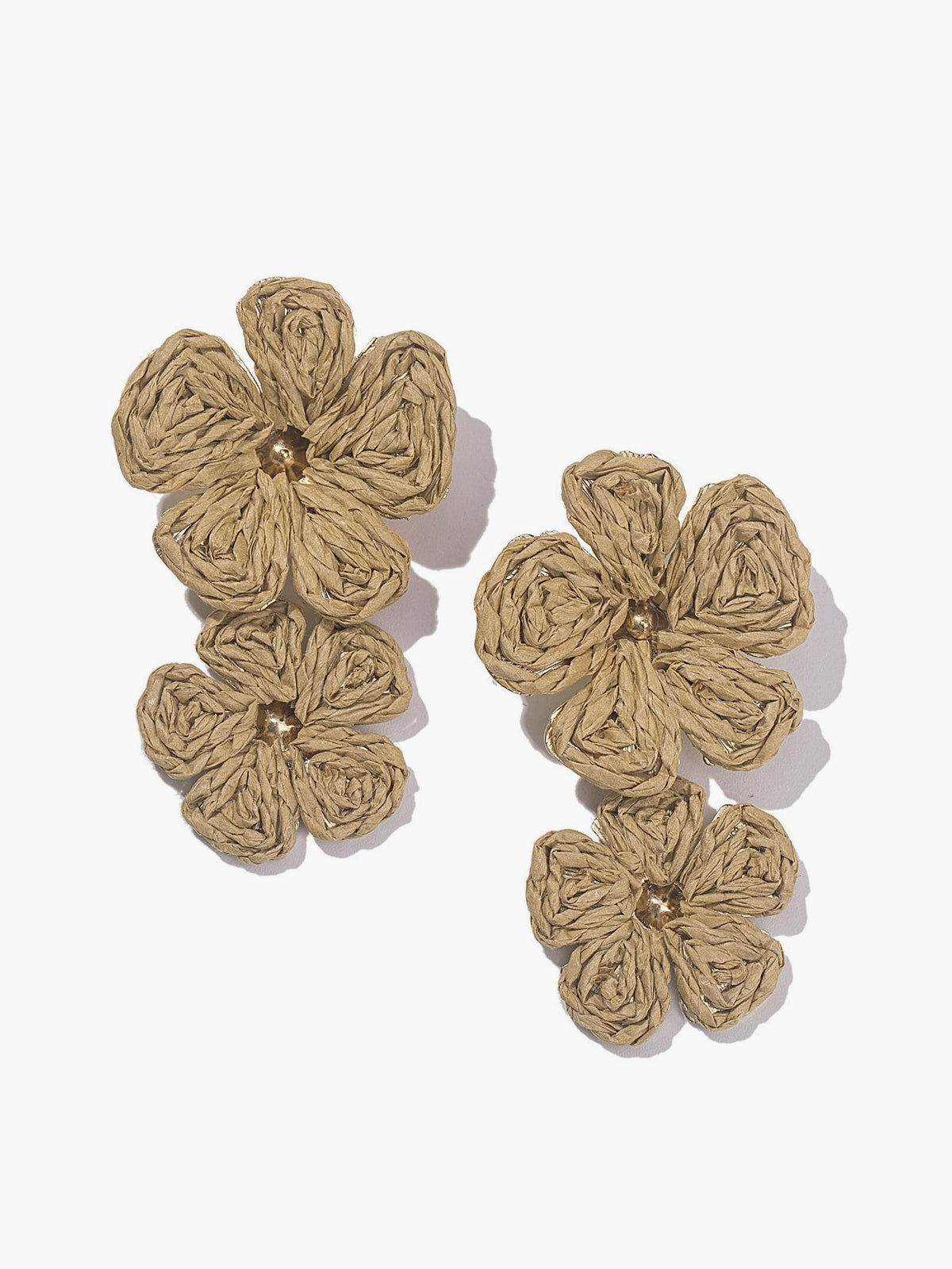 Elegante Vergulde Kant Bloem Oorbellen