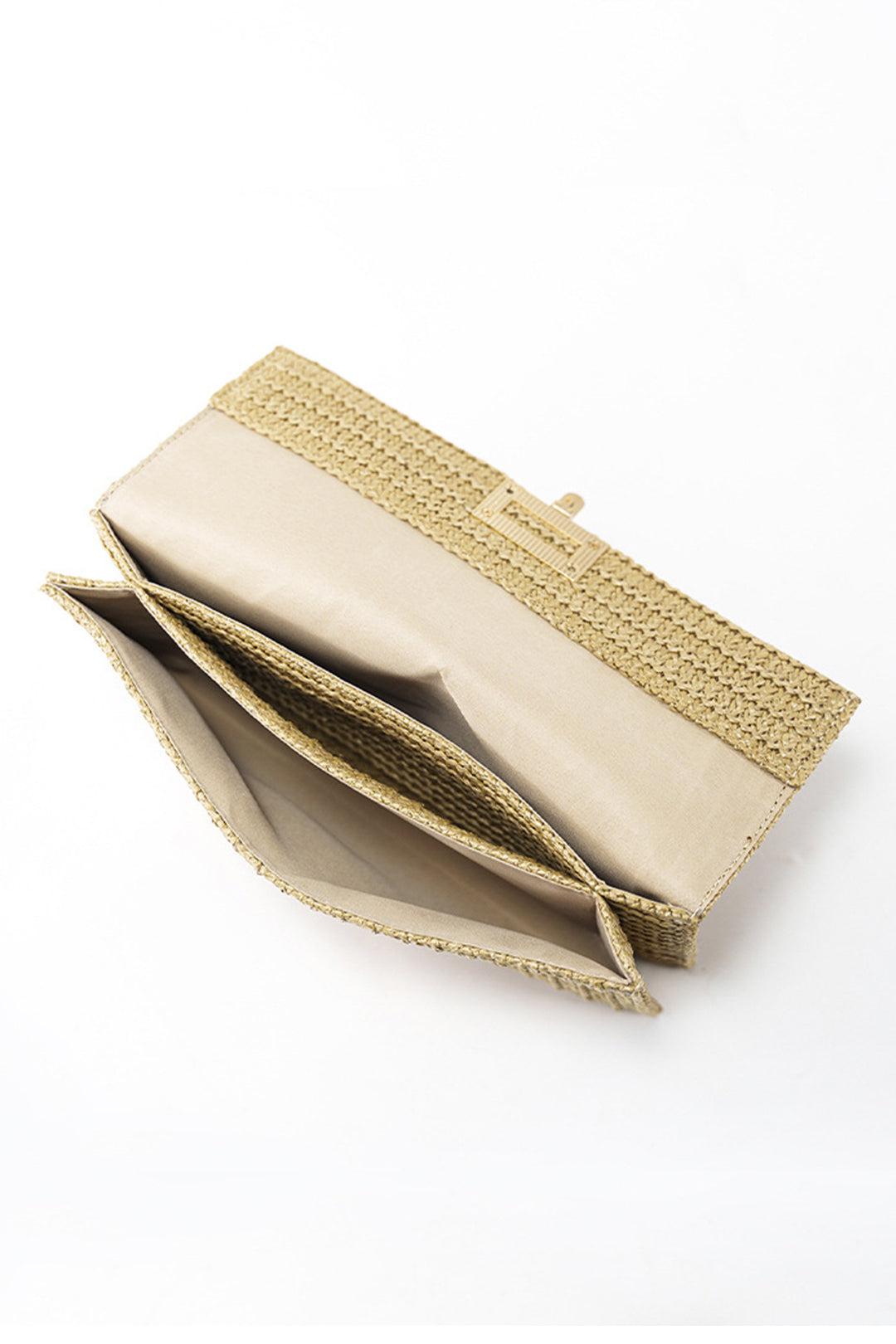 Chic Strohoed Geweven Clutch Tas