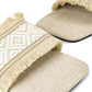 Gezouten zomerschoenen met gevlochten design en franjes voor op het strand