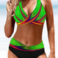 Dames bikini set met twist-top en verstelbare slip, gemaakt van rekbare en sneldrogende stof