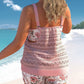 Tankini-set voor dames – Zacht breiwerk – Overlappende kant – Loszittende pasvorm – Bijpassende shorts