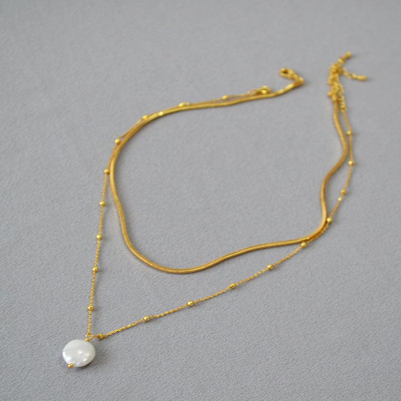 Betoverende Gestapelde Barok Parels Ketting - Elegante Alette Design