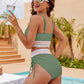 Dames Bikini Set – Oberbandje – Hoge Taille – Aanpasbare Pasvorm – Buikbedekking met Slanke Effect