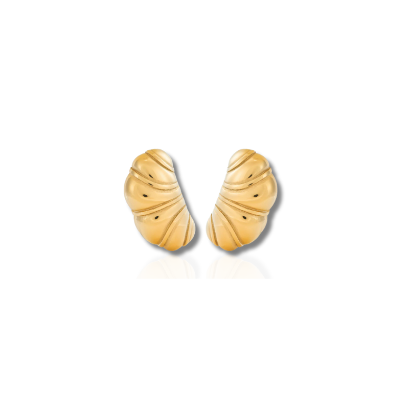 Stijlvolle Glans Croissant Oorbellen met Elegante Jasmijn Accenten