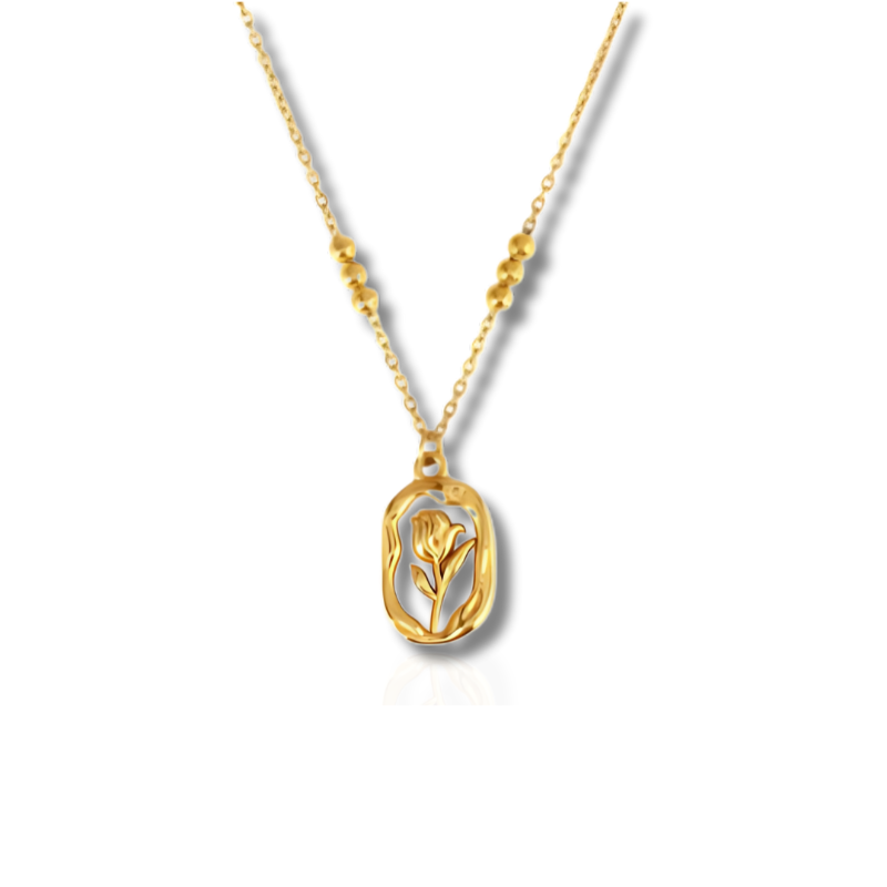 Elegante Gouden Rozen Hanger Ketting - Penelope, de perfecte sieradenset voor een stijlvolle uitstraling