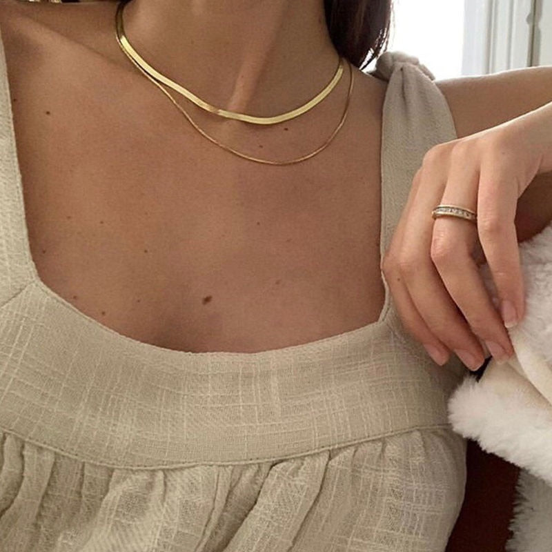 Elegant Gelaagde Visgraatketting - Isa voor een stijlvolle uitstraling