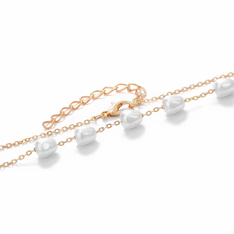 Verfraai je look met de elegante Verse Vijf-Parels Ketting - Victoria