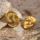 Gouden Geweven Spiraal Oorbellen - Clover