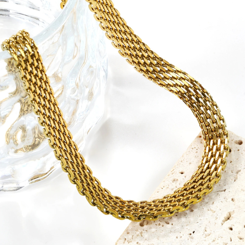 Omdat je graag een aantrekkelijke titel wil, zou ik voorstellen: Luxe Chunky Schakelketting van Gaas - Kelsey