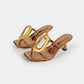 Elegante metalen pumps met vierkante hakken