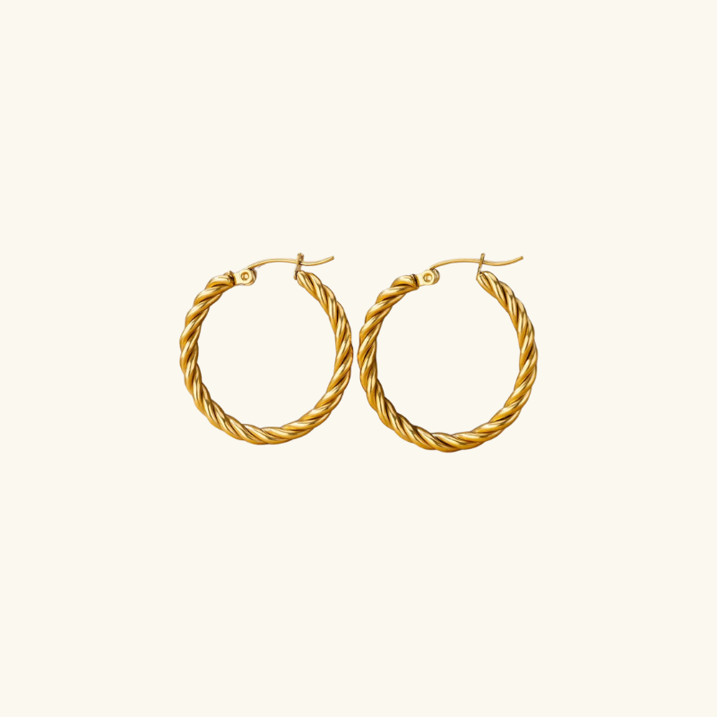 Elegante Donker Goud Hoepel Oorbellen - Celeste voor Tijdloze Stijl