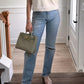 Kleine Gevlochten Dames Handtas met Gouden Details