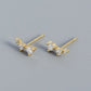 Elegante Drie Mini Zirkonia Oorbellen - Sandy