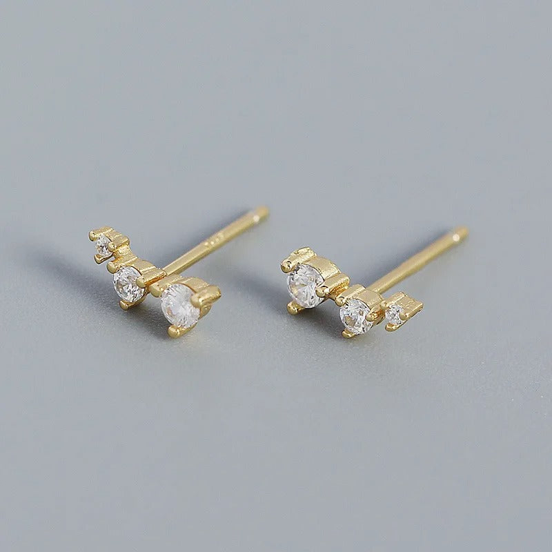 Elegante Drie Mini Zirkonia Oorbellen - Sandy