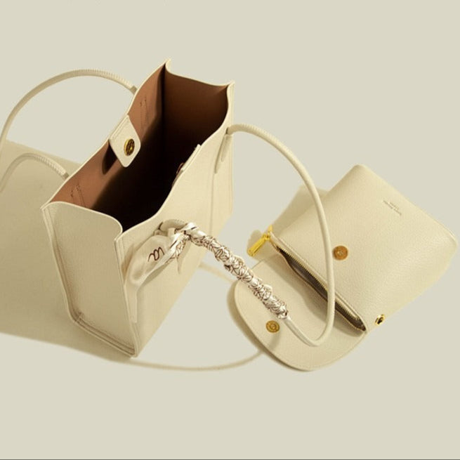 Damestas van gestructureerd lakleer met crossbody tas - Renata