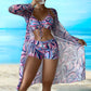 Elegant 3-delig Bloemen Bikini Set voor Dames