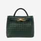 Kleine Gevlochten Dames Handtas met Gouden Details