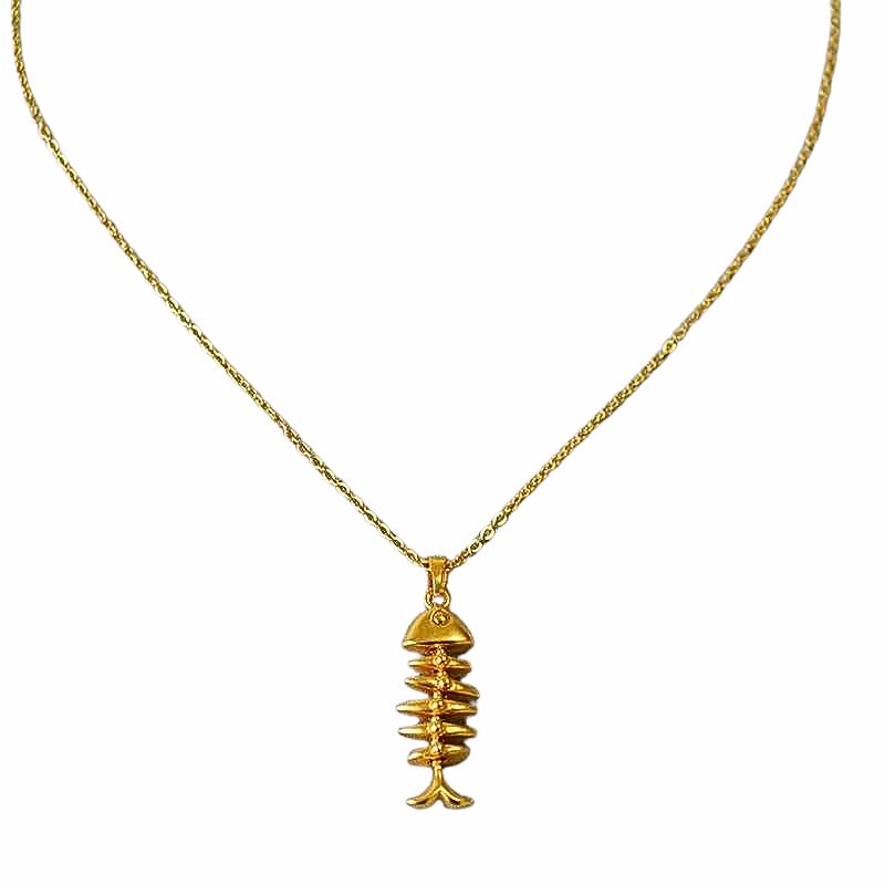 Elegant Vergulde Visgraat Hanger - Merle voor een tijdloze uitstraling