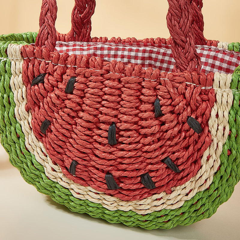 Schattige feestdagenfruit-geweven tas