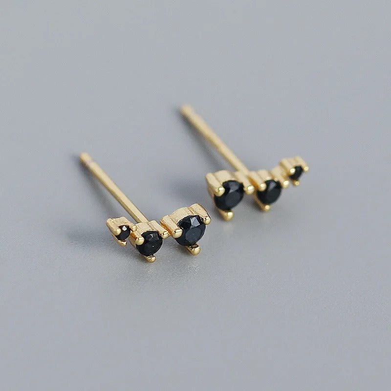 Elegante Drie Mini Zirkonia Oorbellen - Sandy