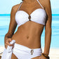 Dames Bikini Set – Elegante Bandeau met Metalen Details – Zachte en Elastische Pasvorm – Lage Taille