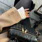 Elegante stoffen make-up- en accessoiretas in geweven ontwerp