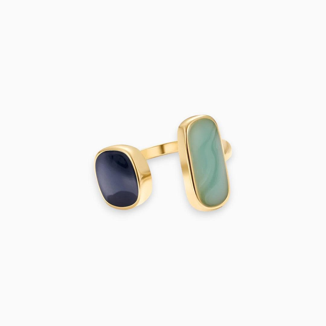 Elegante Damesring met Edelsteen - Kalmte van Water voor Een Rustige en Chic Look