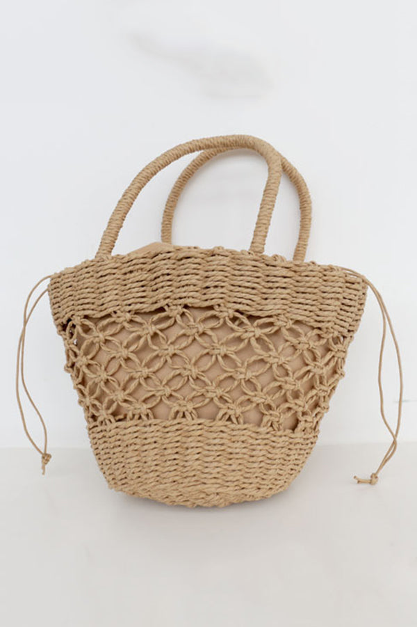 Ins Style Retro Holle Rietje Tas - Vintage Charme voor Chique Zomerse Looks