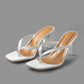 Eenvoudige middelhoge hak sandalen met tanga