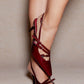 Elegante gesloten-toe valse leren pumps met spitsneus en halve hak