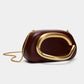 Chique Faux Leer Clutch met Stijlvolle Metalen Accenten
