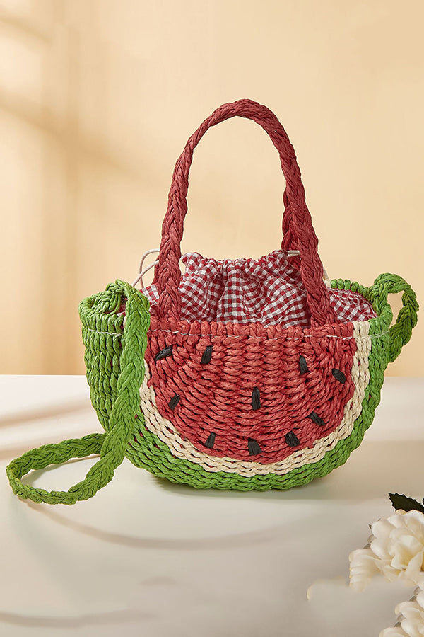 Schattige feestdagenfruit-geweven tas