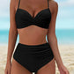 Dames Bikini Set – Perfecte Pasvorm – Elegant Toppunt – Ruché Hoog Taille Bottom – Ademend en Comfortabel Stof