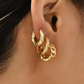 Stijlvolle Luxe Gouden Ketting met Hoepel Oorbellen - Ava