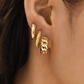 Stijlvolle Luxe Gouden Ketting met Hoepel Oorbellen - Ava