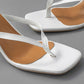 Eenvoudige middelhoge hak sandalen met tanga