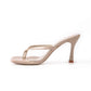 Eenvoudige middelhoge hak sandalen met tanga