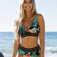 Vrouwen Badpak Set - Hoog Taille - V-halsuitsnede - Elegant Bloemenpatroon