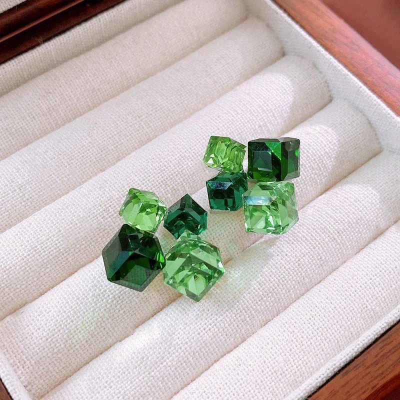 Kleurrijke Kristallen Geometrische Vierkante Stud Oorbellen - Dollie