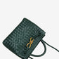 Kleine Gevlochten Dames Handtas met Gouden Details