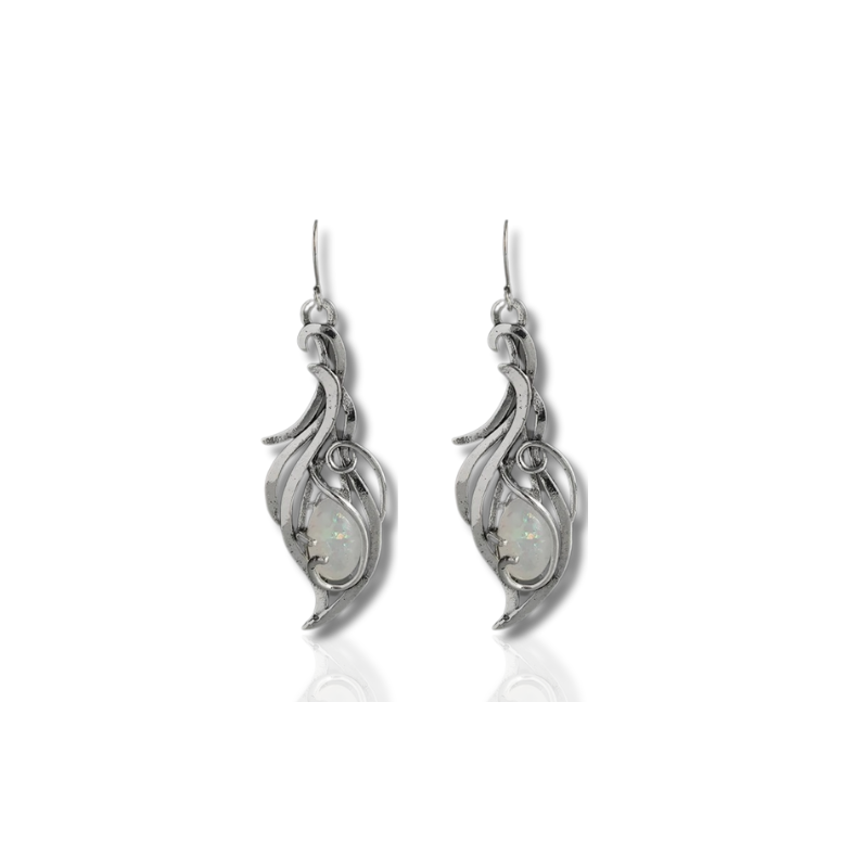 Elegante Ovale Vuur Opaal Oorbellen - Kelly voor een betoverende look