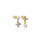Asymmetrische Zircon Kruis Oorbellen - Maria