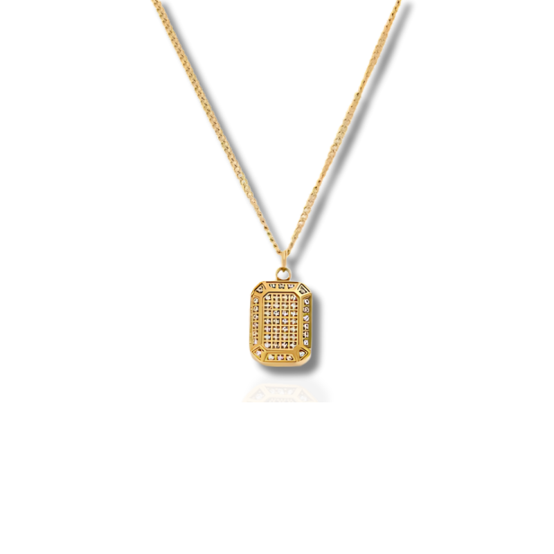 Eleganter geometrischer Zirkonia-Hänger als Halskette - Julia Stil