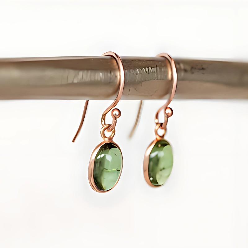 Elegante Groene Toermalijn Druppel Oorbellen - Avery