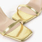 Hoge Hakken Sandalen met Ketting en Vierkante Zuil