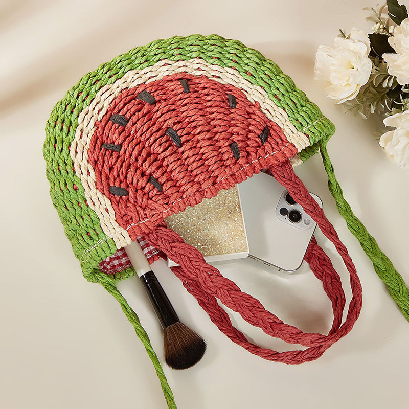 Schattige feestdagenfruit-geweven tas
