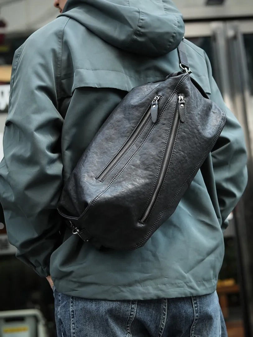 Gael herenrugzak met stijlvolle diagonale ritssluitingen voor een trendy urban look