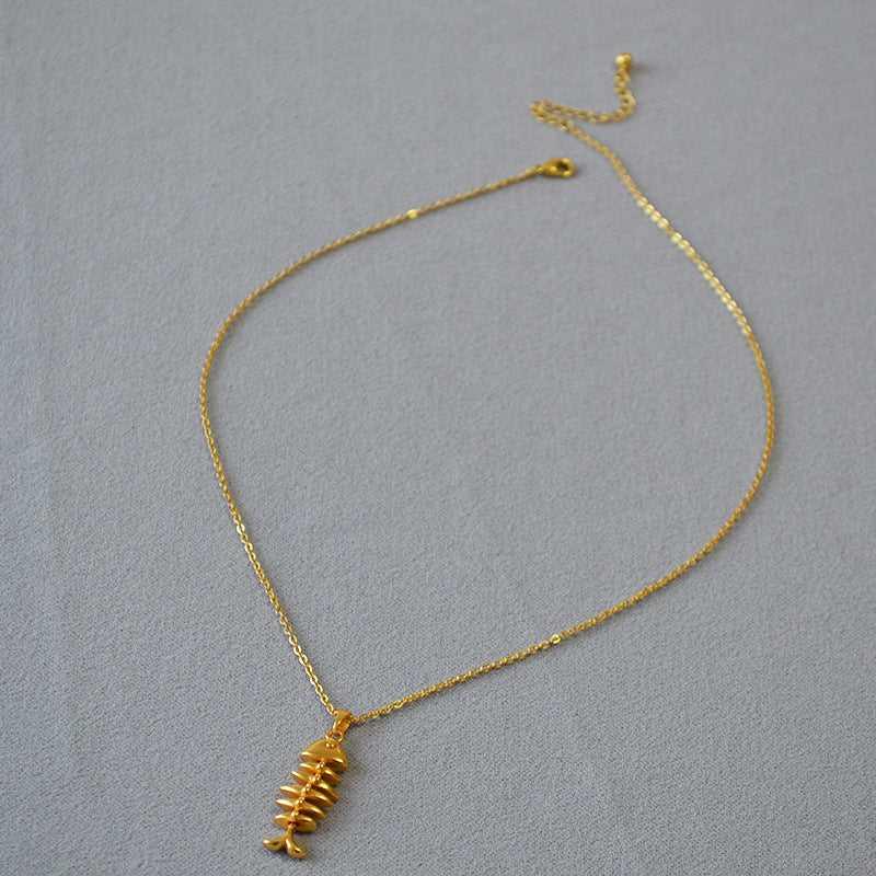 Elegant Vergulde Visgraat Hanger - Merle voor een tijdloze uitstraling
